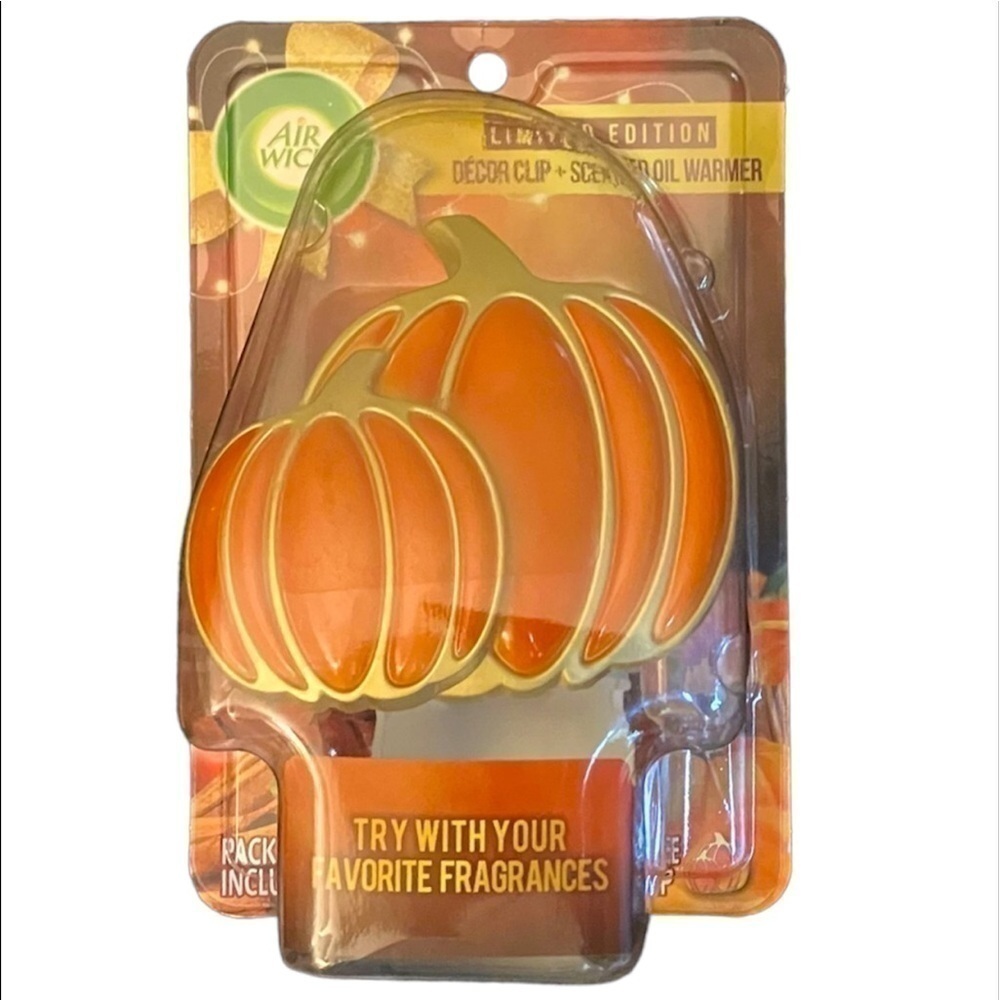 HALLOWEEN FALL AIR WICK PUMPKIN DECOR CLIP & PLUG-IN OIL WARMER